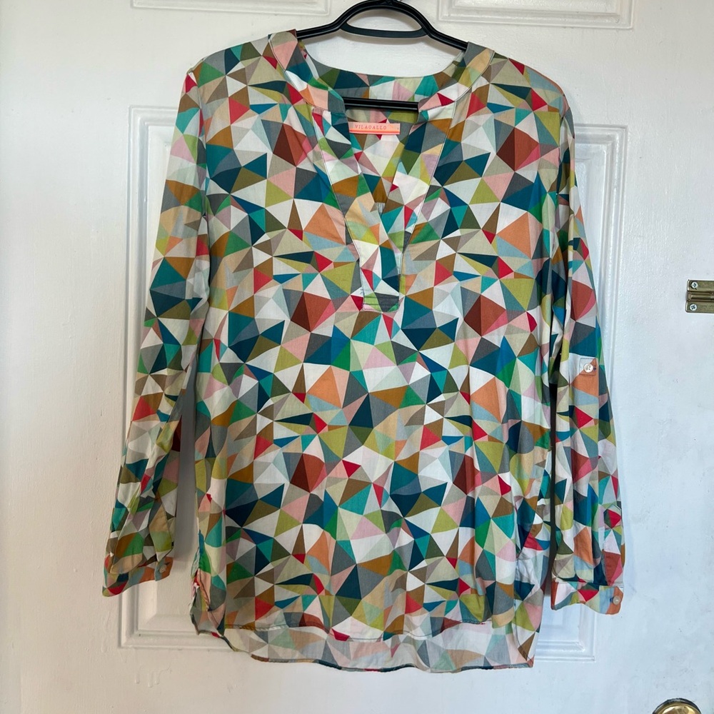 Vilagallo | Geometric Multicolor Women's Top